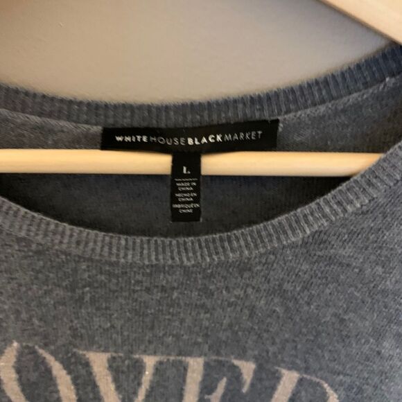 White House Black Market Gray Sweater with 'Loved' Print - Picture 11 of 11